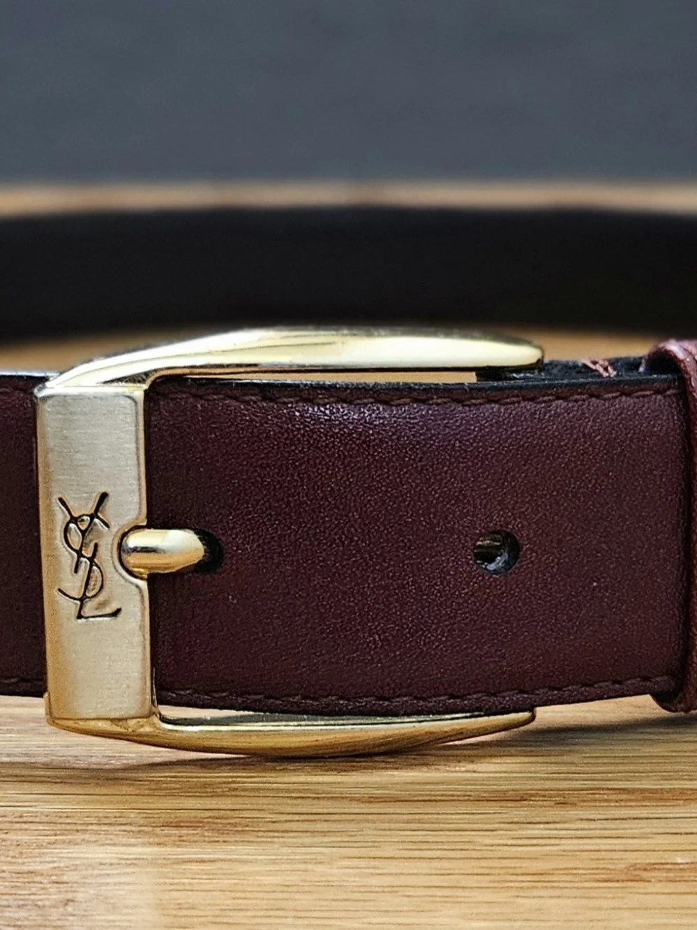 VINTAGE Yves Saint Laurent CASSANDRE ,CHERRY MORELLO LEATHER BELT